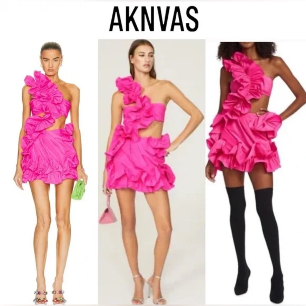 AKNVAS Ruby Ruffle Mini Dress